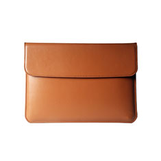 Double Pochette Housse Cuir L05 pour Apple MacBook 12 pouces Orange
