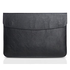 Double Pochette Housse Cuir L06 pour Apple MacBook 12 pouces Noir