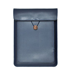 Double Pochette Housse Cuir L09 pour Apple MacBook 12 pouces Bleu
