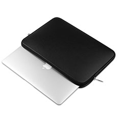 Double Pochette Housse Cuir L16 pour Apple MacBook 12 pouces Noir