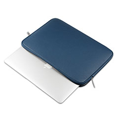 Double Pochette Housse Cuir L16 pour Apple MacBook Air 11 pouces Bleu