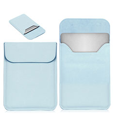 Double Pochette Housse Cuir L19 pour Apple MacBook 12 pouces Bleu Ciel