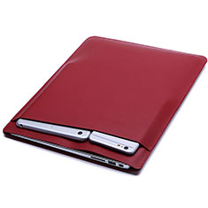 Double Pochette Housse Cuir L20 pour Apple MacBook 12 pouces Vin Rouge