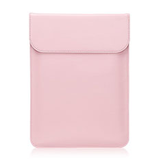 Double Pochette Housse Cuir L21 pour Apple MacBook 12 pouces Rose