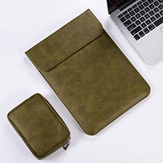 Double Pochette Housse Cuir pour Apple MacBook Air 13 pouces (2020) Vert