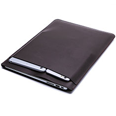 Double Pochette Housse Cuir pour Huawei Honor MagicBook 14 Marron