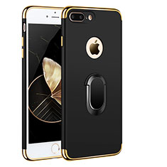 Etui Bumper Luxe Metal et Plastique avec Support Bague Anneau A01 pour Apple iPhone 8 Plus Noir