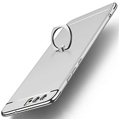 Etui Bumper Luxe Metal et Plastique avec Support Bague Anneau A01 pour Huawei P10 Argent