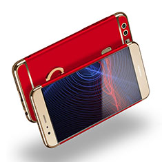 Etui Bumper Luxe Metal et Plastique avec Support Bague Anneau A03 pour Huawei P9 Plus Rouge