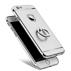 Etui Bumper Luxe Metal et Plastique avec Support Bague Anneau pour Apple iPhone 6S Argent