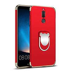 Etui Bumper Luxe Metal et Plastique avec Support Bague Anneau pour Huawei Maimang 6 Rouge