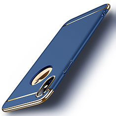 Etui Bumper Luxe Metal et Plastique pour Apple iPhone X Bleu
