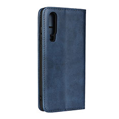 Etui Clapet Portefeuille Livre Cuir L01 pour Huawei P30 Bleu