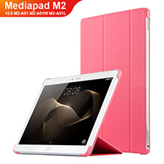 Etui Clapet Portefeuille Livre Cuir L02 pour Huawei MediaPad M2 10.0 M2-A01 M2-A01W M2-A01L Rose