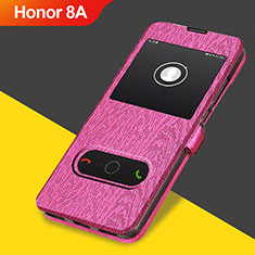 Etui Clapet Portefeuille Livre Cuir pour Huawei Honor 8A Rose Rouge