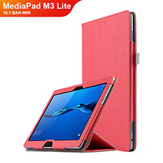 Etui Clapet Portefeuille Livre Cuir pour Huawei MediaPad M3 Lite 10.1 BAH-W09 Rouge