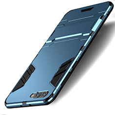Etui Contour Silicone et Plastique Mat avec Support R01 pour Huawei Honor V10 Bleu