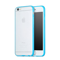 Etui Contour Silicone et Vitre Transparente Mat pour Apple iPhone 6 Bleu