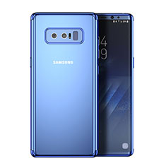 Etui Contour Silicone et Vitre Transparente Mat pour Samsung Galaxy Note 8 Bleu