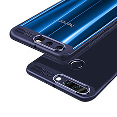 Etui Contour Silicone et Vitre Transparente Miroir 360 Degres pour Huawei Honor 9 Premium Bleu