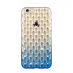 Etui Luxe Strass Bling Diamant Transparente Degrade pour Apple iPhone 6 Bleu