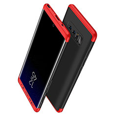 Etui Plastique Mat Protection Integrale 360 Degres Avant et Arriere Q01 pour Samsung Galaxy Note 8 Duos N950F Rouge et Noir