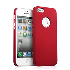 Etui Plastique Rigide avec Trou Mat pour Apple iPhone 5S Rouge