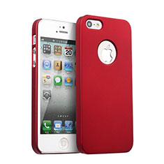 Etui Plastique Rigide avec Trou Mat pour Apple iPhone SE Rouge