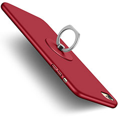 Etui Plastique Rigide Mat avec Support Bague Anneau A01 pour Apple iPhone 6S Rouge