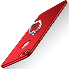 Etui Plastique Rigide Mat avec Support Bague Anneau A02 pour Apple iPhone 7 Rouge