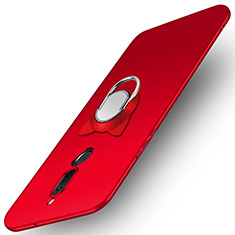 Etui Plastique Rigide Mat avec Support Bague Anneau A02 pour Huawei Maimang 6 Rouge