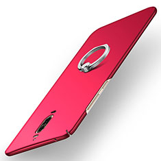 Etui Plastique Rigide Mat avec Support Bague Anneau A02 pour Huawei Mate 9 Pro Rouge