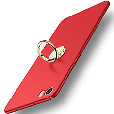 Etui Plastique Rigide Mat avec Support Bague Anneau A02 pour Xiaomi Mi 5 Rouge