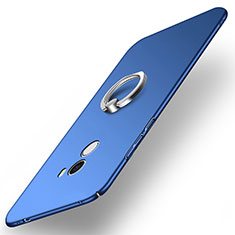 Etui Plastique Rigide Mat avec Support Bague Anneau A02 pour Xiaomi Mi Mix Bleu