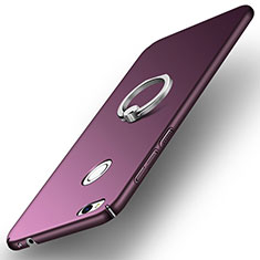 Etui Plastique Rigide Mat avec Support Bague Anneau A03 pour Huawei Nova Lite Violet