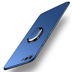 Etui Plastique Rigide Mat avec Support Bague Anneau pour Huawei Nova 2S Bleu