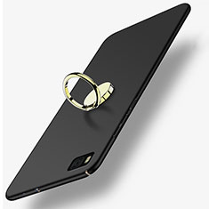 Etui Plastique Rigide Mat avec Support Bague Anneau pour Huawei P8 Noir