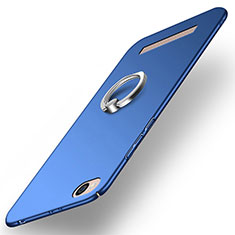 Etui Plastique Rigide Mat avec Support Bague Anneau pour Xiaomi Redmi 5A Bleu