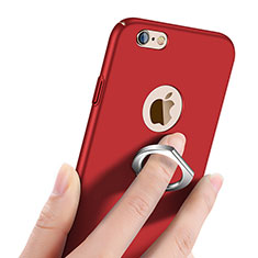 Etui Plastique Rigide Mat et Support Bague Anneau pour Apple iPhone 6 Plus Rouge