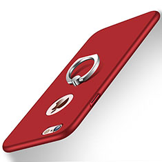 Etui Plastique Rigide Mat et Support Bague Anneau pour Apple iPhone 6 Rouge