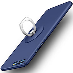 Etui Plastique Rigide Mat et Support Bague Anneau pour Huawei Honor 9 Bleu