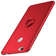 Etui Plastique Rigide Mat et Support Bague Anneau pour Huawei Honor Note 8 Rouge