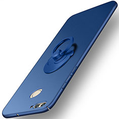 Etui Plastique Rigide Mat et Support Bague Anneau pour Huawei Nova 2 Plus Bleu