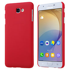 Etui Plastique Rigide Mat pour Samsung Galaxy J7 Prime Rouge