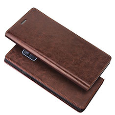 Etui Portefeuille Livre Cuir L01 pour Samsung Galaxy A6 (2018) Dual SIM Marron