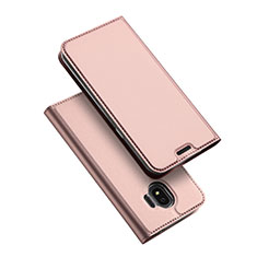 Etui Portefeuille Livre Cuir L01 pour Samsung Galaxy Grand Prime Pro (2018) Or Rose