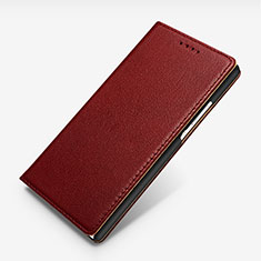 Etui Portefeuille Livre Cuir L02 pour Huawei P7 Dual SIM Rouge