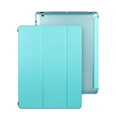 Etui Portefeuille Livre Cuir pour Apple iPad 2 Bleu Ciel