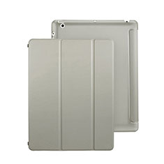 Etui Portefeuille Livre Cuir pour Apple iPad 2 Gris