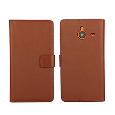 Etui Portefeuille Livre Cuir pour Microsoft Lumia 640 XL Lte Marron